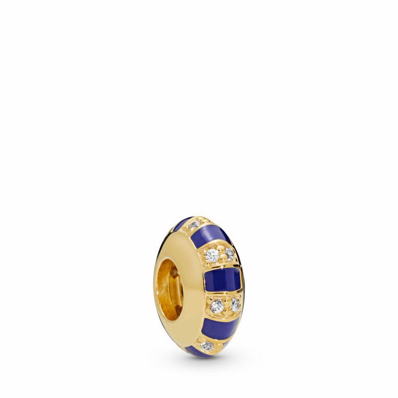 Pandora Australia Shine™ Exotic Stones & Stripes Spacer Charm - 18ct Gold Plated | KJSPXE057